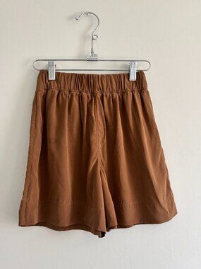 Brown Elizabeth Suzann 100% Silk Shorts XS